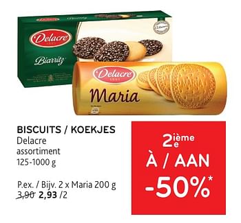 Promotions Biscuits delacre 2ième à -50% - Delacre - Valide de 08/05/2024 à 21/05/2024 chez Alvo