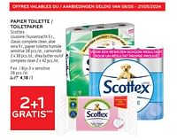 Promotions Papier toilette scottex 2+1 gratis - Scottex - Valide de 08/05/2024 à 21/05/2024 chez Alvo