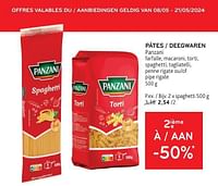 Promotions Pâtes panzani 2ième à -50% - Panzani - Valide de 08/05/2024 à 21/05/2024 chez Alvo