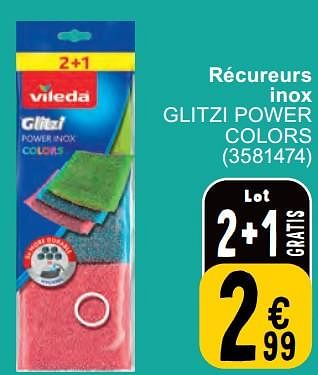 Promotions Récureurs inox glitzi power colors - Vileda - Valide de 14/05/2024 à 27/05/2024 chez Cora