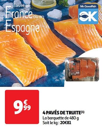 Promoties 4 pavés de truite - Huismerk - Auchan - Geldig van 14/05/2024 tot 19/05/2024 bij Auchan