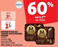 Promoties Bâtonnets de glace caramel salé + amandes magnum - Ola - Geldig van 14/05/2024 tot 19/05/2024 bij Auchan