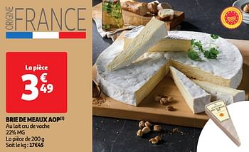 Promoties Brie de meaux aop - Huismerk - Auchan - Geldig van 14/05/2024 tot 19/05/2024 bij Auchan