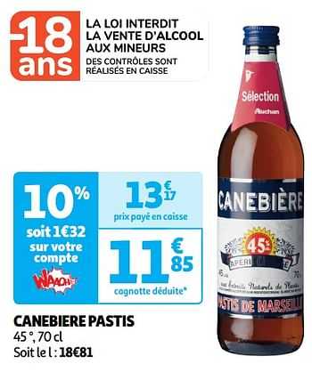 Promoties Canebiere pastis - Canebière - Geldig van 14/05/2024 tot 19/05/2024 bij Auchan