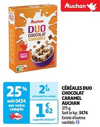 Céréales duo chocolat caramel auchan-Huismerk - Auchan
