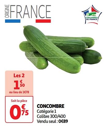Promoties Concombre - Huismerk - Auchan - Geldig van 14/05/2024 tot 19/05/2024 bij Auchan