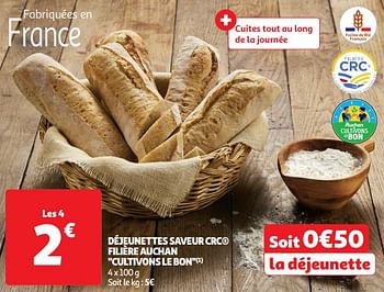 Promoties Déjeunettes saveur crc filière auchan - Huismerk - Auchan - Geldig van 14/05/2024 tot 19/05/2024 bij Auchan