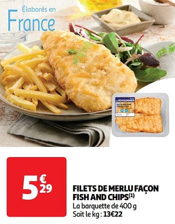 Promoties Filets de merlu façon fish and chips - Huismerk - Auchan - Geldig van 14/05/2024 tot 19/05/2024 bij Auchan