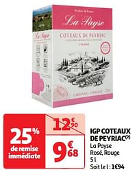 IGP COTEAUX DE PEYRIAC La Payse Rosé, Rouge-Rosé wijnen