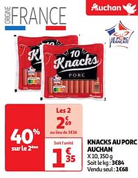 Knacks au porc auchan-Huismerk - Auchan