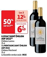 Promoties Lussac saint émilion aop château luccius - Rode wijnen - Geldig van 14/05/2024 tot 19/05/2024 bij Auchan