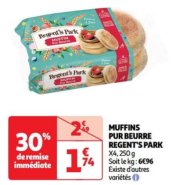 Promoties Muffins pur beurre regent`s park - Regent's Park - Geldig van 14/05/2024 tot 19/05/2024 bij Auchan