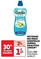 Promoties Nettoyant aux huiles essentielles jasmin + eucalyptus carolin - Carolin - Geldig van 14/05/2024 tot 19/05/2024 bij Auchan