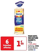 Promoties Pain 100% mie nature harry`s - Harry's - Geldig van 14/05/2024 tot 19/05/2024 bij Auchan