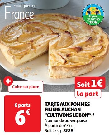 Promoties Tarte aux pommes filière auchan - Huismerk - Auchan - Geldig van 14/05/2024 tot 19/05/2024 bij Auchan