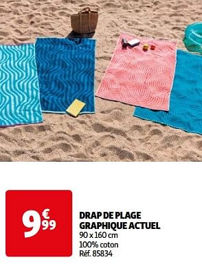 Promoties Drap de plage graphique actuel - Actuel - Geldig van 14/05/2024 tot 15/07/2024 bij Auchan