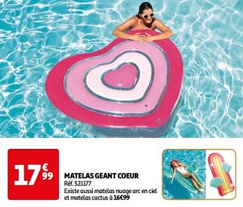 Promoties Matelas geant coeur - Huismerk - Auchan - Geldig van 14/05/2024 tot 15/07/2024 bij Auchan