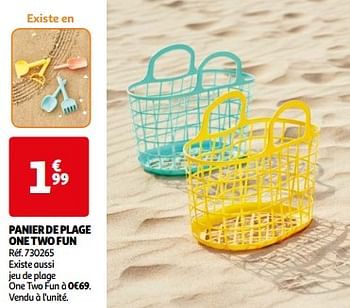 Promoties Panier de plage one two fun - One two fun - Geldig van 14/05/2024 tot 15/07/2024 bij Auchan