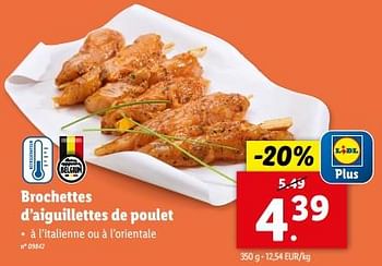 Promotions Brochettes d’aiguillettes de poulet - Produit maison - Lidl - Valide de 15/05/2024 à 21/05/2024 chez Lidl