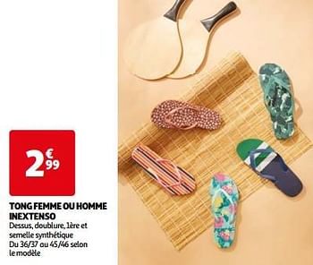 Promoties Tong femme ou homme inextenso - Inextenso - Geldig van 14/05/2024 tot 15/07/2024 bij Auchan