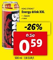 Promotions Energy drink xxl - Kong Strong - Valide de 15/05/2024 à 21/05/2024 chez Lidl