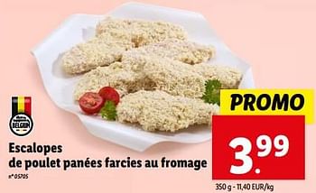 Promotions Escalopes de poulet panées farcies au fromage - Produit maison - Lidl - Valide de 15/05/2024 à 21/05/2024 chez Lidl