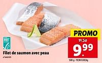 Promotions Filet de saumon avec peau - Produit maison - Lidl - Valide de 15/05/2024 à 21/05/2024 chez Lidl