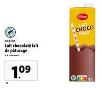 Promotions Lait chocolaté lait de pâturage - Milbona - Valide de 15/05/2024 à 21/05/2024 chez Lidl