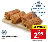 Promotions Pain au chocolat xxl - Produit maison - Lidl - Valide de 15/05/2024 à 21/05/2024 chez Lidl