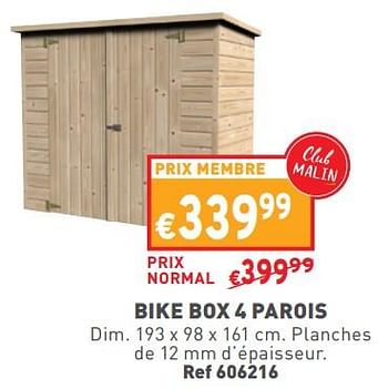 Promotions Bike box 4 parois - Produit maison - Trafic  - Valide de 15/05/2024 à 19/05/2024 chez Trafic