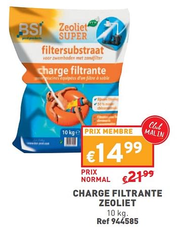 Promotions Charge filtrante zeoliet - BSI - Valide de 15/05/2024 à 19/05/2024 chez Trafic