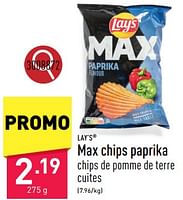 Promotions Max chips paprika - Lay's - Valide de 20/05/2024 à 26/05/2024 chez Aldi