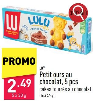 Promotions Petit ours au chocolat - Lu - Valide de 20/05/2024 à 26/05/2024 chez Aldi