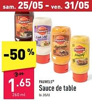 Promotions Sauce de table - Pauwels - Valide de 20/05/2024 à 26/05/2024 chez Aldi