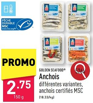 Promotions Anchois - Golden Seafood - Valide de 20/05/2024 à 26/05/2024 chez Aldi