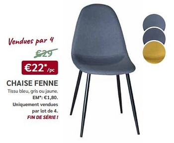 Promotions Chaise fenne - Produit maison - De Crack - Valide de 08/05/2024 à 21/05/2024 chez Meubelen Crack