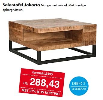Promoties Salontafel jakarta - Huismerk - Woonsquare - Geldig van 13/05/2024 tot 18/05/2024 bij Woonsquare