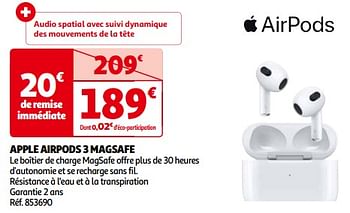 Promoties Apple airpods 3 magsafe - Apple - Geldig van 14/05/2024 tot 21/05/2024 bij Auchan