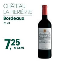 Promoties Château la pierièrre bordeaux - Rode wijnen - Geldig van 10/05/2024 tot 19/05/2024 bij Prik & Tik