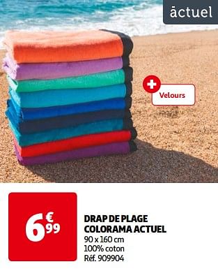 Promoties Drap de plage colorama actuel - Actuel - Geldig van 14/05/2024 tot 21/05/2024 bij Auchan