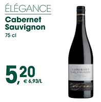Promoties Élégance cabernet sauvignon - Rode wijnen - Geldig van 10/05/2024 tot 19/05/2024 bij Prik & Tik
