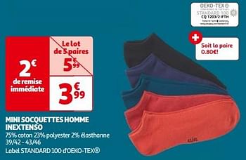 Promoties Mini socquettes homme inextenso - Inextenso - Geldig van 14/05/2024 tot 21/05/2024 bij Auchan