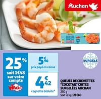 Queues de crevettes cocktail cuites surgelées auchan-Huismerk - Auchan
