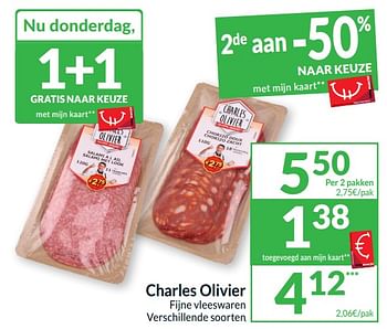 Promoties Charles olivier fijne vleeswaren - Charles Olivier - Geldig van 14/05/2024 tot 20/05/2024 bij Intermarche