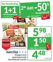 Promoties Saint eloi diepgevroren groentepannetje - Saint Eloi - Geldig van 14/05/2024 tot 20/05/2024 bij Intermarche