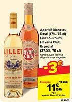 Promotions Apéritif blanc 17% lillet - Lillet - Valide de 15/05/2024 à 27/05/2024 chez Carrefour