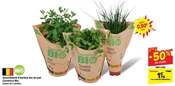 Promotions Assortiment d’herbes bio en pot carrefour bio - Produit maison - Carrefour  - Valide de 15/05/2024 à 27/05/2024 chez Carrefour
