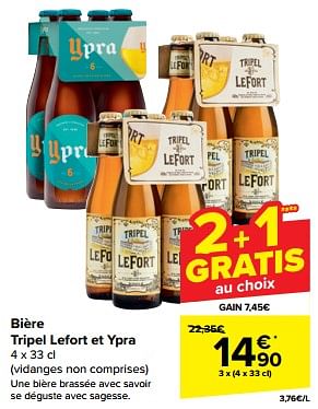 Promotions Bière tripel lefort et ypra - TRipel Karmeliet - Valide de 15/05/2024 à 27/05/2024 chez Carrefour