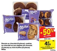 Promotions Cookies au chocolat ou aux pépites de chocolat - Milka - Valide de 15/05/2024 à 27/05/2024 chez Carrefour