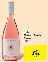 Promotions Italie memoro rosato piccini rosé - Vins rosé - Valide de 15/05/2024 à 27/05/2024 chez Carrefour